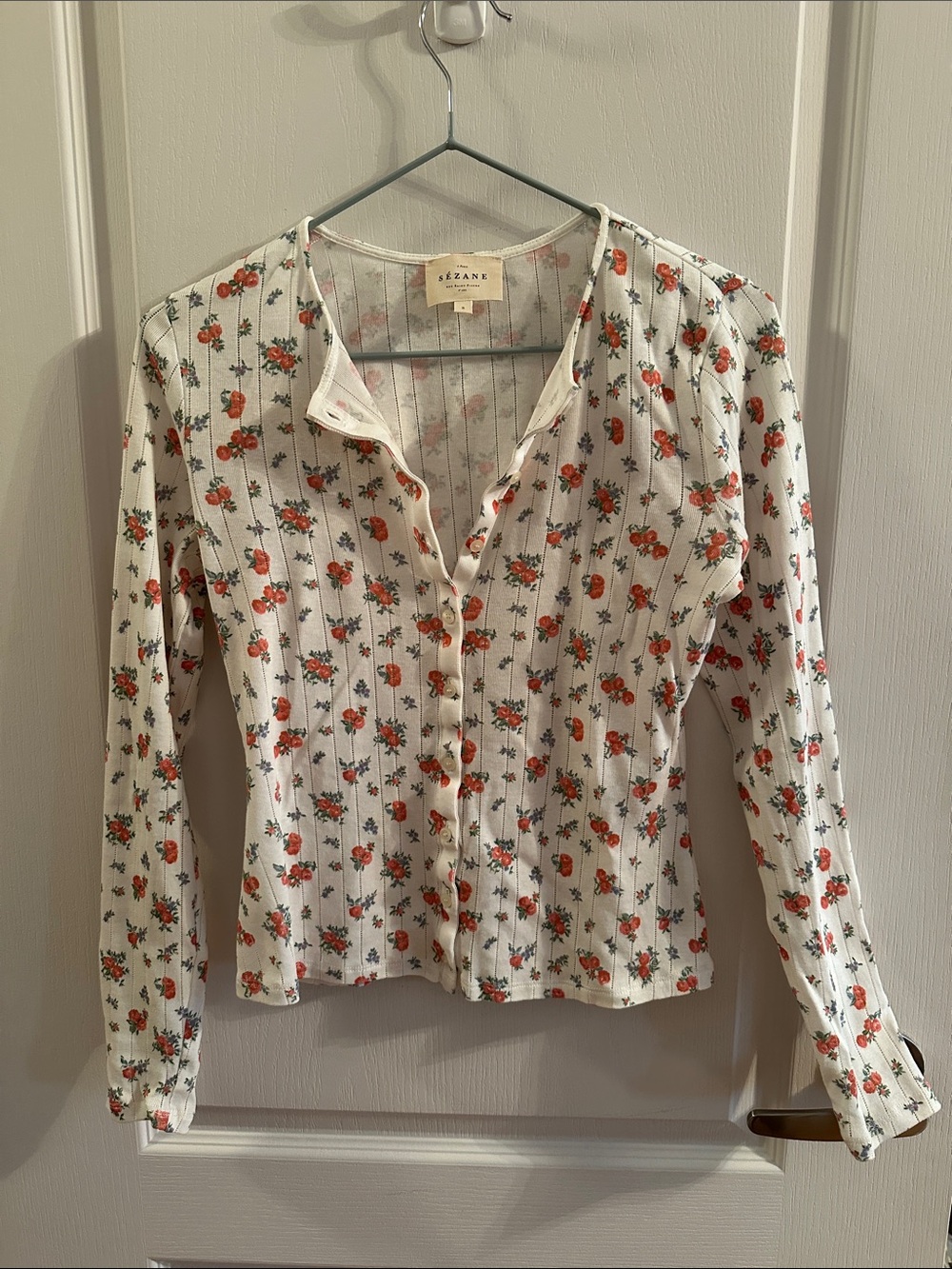 Sezane floral Cotton long sleeve top